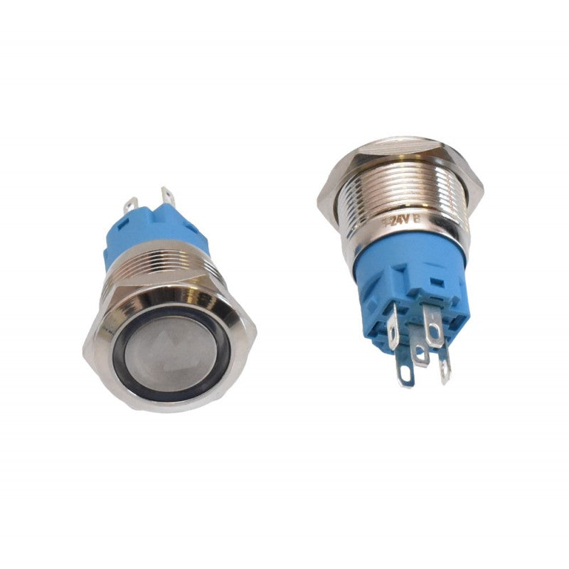 Push Buton 5-24V / 19mm (Up) Led Albastru - Frize