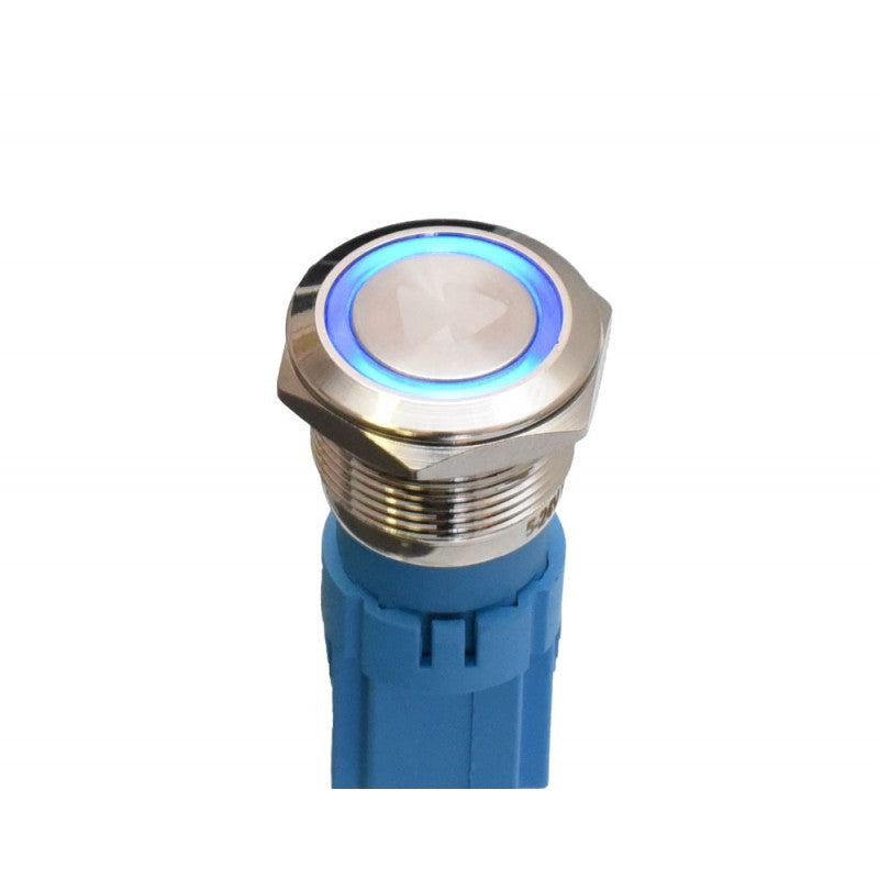 Push Buton 5-24V / 19mm (Up) Led Albastru - Frize
