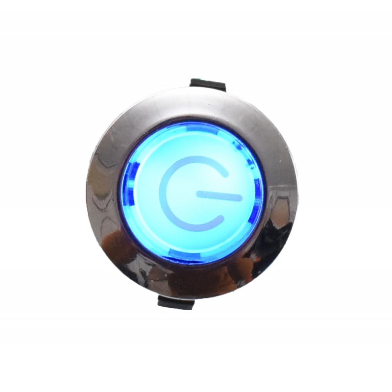 Push Buton Albastru 22x32mm cu Retinere 24V - 20A - Frize