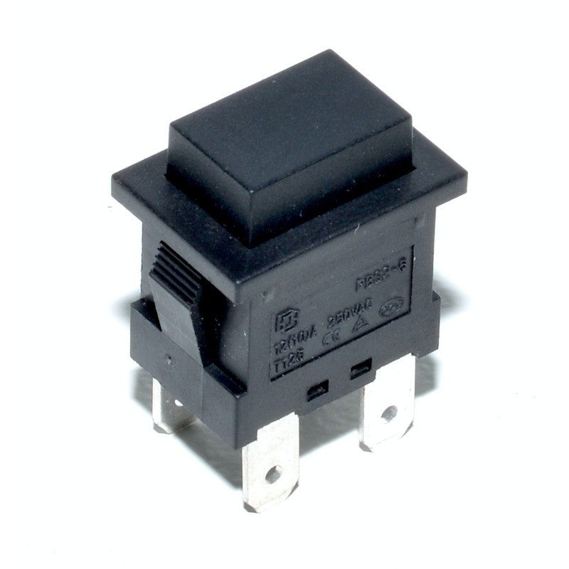 Push Buton Dreptunghi Negru cu Reținere 22x15x31mm - Frize