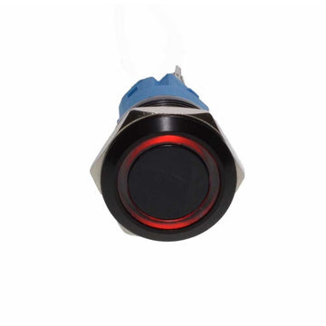Push Buton Negru 19mm/Retinere cu Led Rosu - Frize