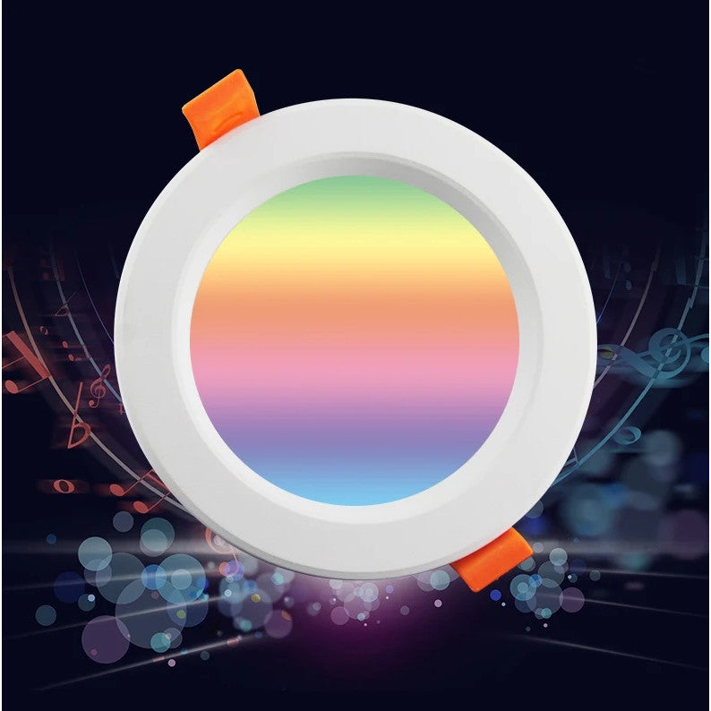 Spot RGB+CCT cu Led Inteligent Incastrat, 10W, Tuya, Control din Aplicatie, Autonomie 50000 de ore, Lumina Calda si Rece, Control Vocal, WiFi 2.4 GHz, 113mm, Alb - Frize
