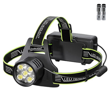 Lanterna de Cap Profesională VTM® cu LED, Încărcare Rapidă Tip C, 3 Moduri de Lumină și Afisaj Procentaj Baterie – Ideală pentru Pescuit, Camping, Vânătoare și Activități în Aer Liber, Neagră