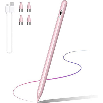 Stylus Pen Magnetic VTM., Compatibil cu iPad Apple, USB-C, Capete de Schimb Incluse, Precizie si Sensibilitate Avansata, Design Elegant, Roz