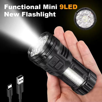 Lanterna Mini cu LED Puternic 8.5cm – Încărcare Type-C, Magnet, Clip-On, 3 Moduri de Iluminare și Afișaj Baterie pentru Pescuit, Camping și Uz Casnic