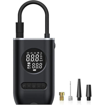 Compresor Auto de Aer Portabil, Afisaj Digital Masurare Manometru, Lanterna Led, Incarcare USB Tip C, 5 Moduri Presetate de Umflare, Pompa de Anvelope Pentru Bicicleta, Masina, Motocicleta, Minge