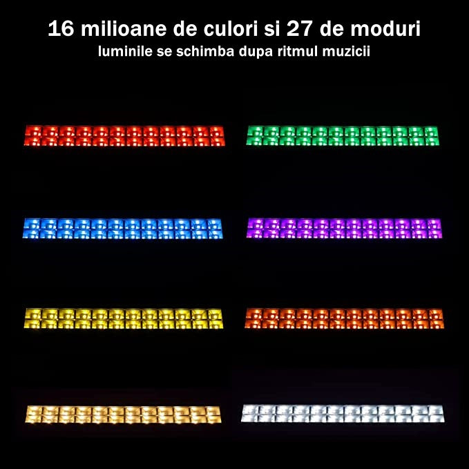 Proiector LED RGBCW Inteligent, Aplicatie, Interior/Exterior, Rezistent la Apa, Control Din Telefon Prin Internet, Sincronizare Muzica, Telecomanda, Mod Programare Lumini, 72W, Negru - Frize