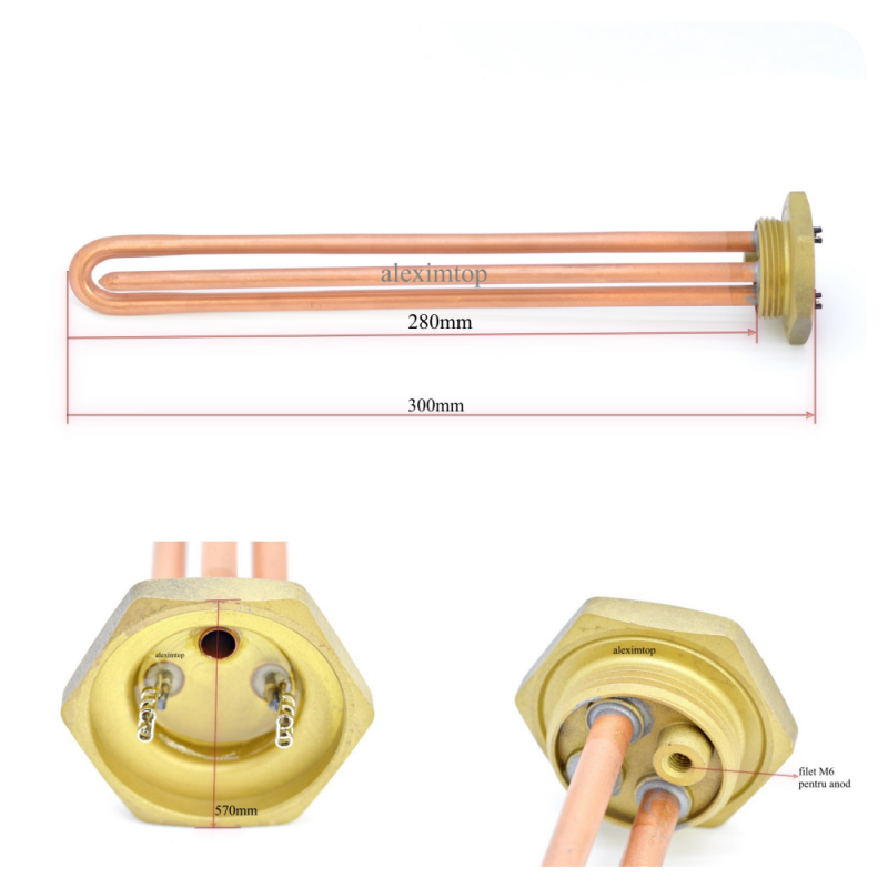 Rezistenta Boiler 2000W Dreapta cu Filet  Q - Frize