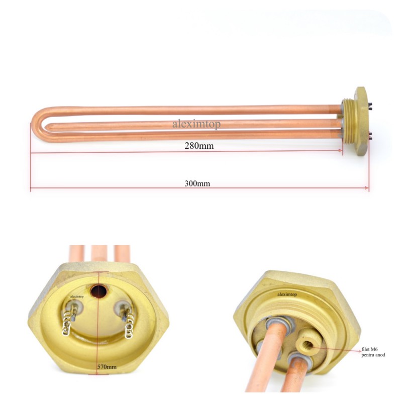 Rezistenta Boiler 1500W Dreapta cu Filet  Q - Frize