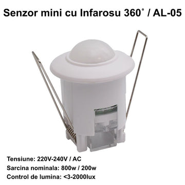 Infravörös mozgásérzékelő 360˚ mini süllyesztett / AL-05
