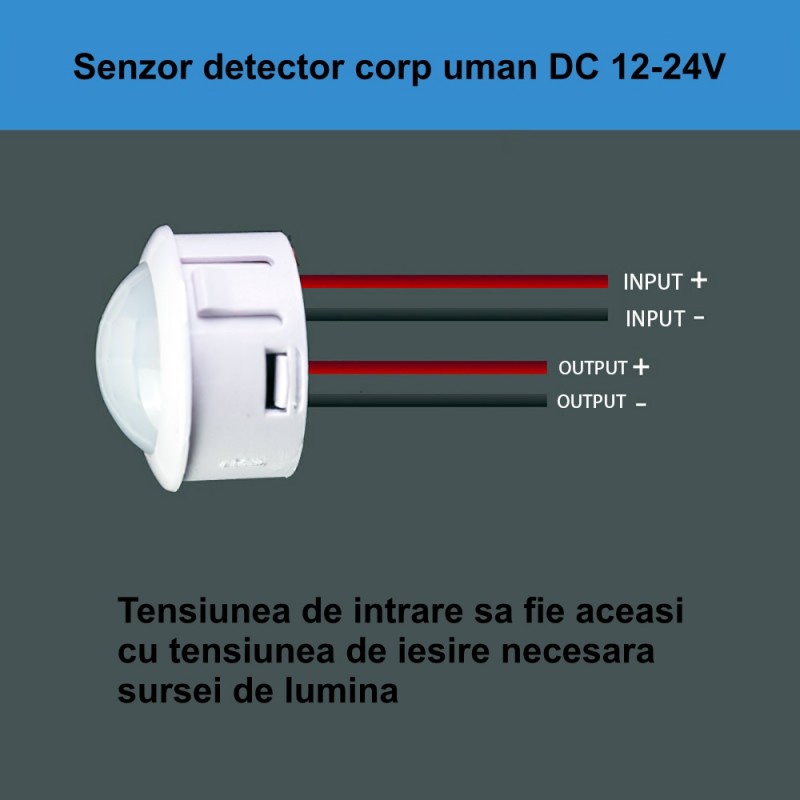 Senzor Pir 12-24V DC cu 4 Fire 25x20mm - Frize