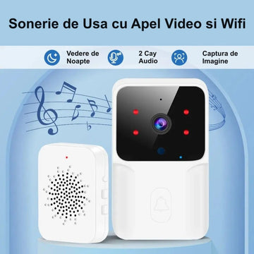 Sonerie de Ușă cu Camera Video, Wi-Fi și Tuya - M8