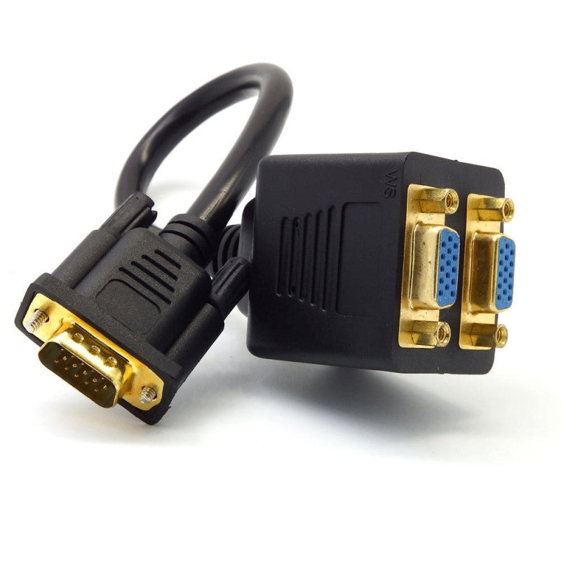 Spliter VGA Tata-2 VGA Mama/Negru - Frize