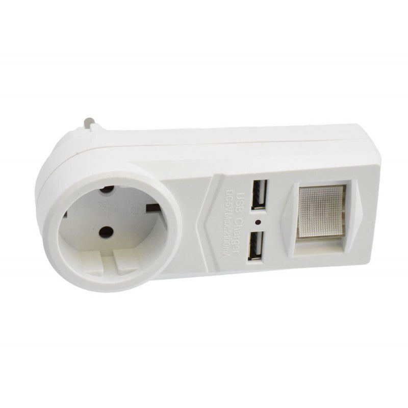 Triplu Stecher 1 Suco + 2 USB si Intrerupator - Frize