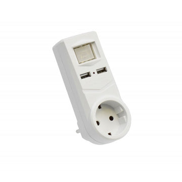 Triplu Stecher 1 Suco + 2 USB si Intrerupator - Frize