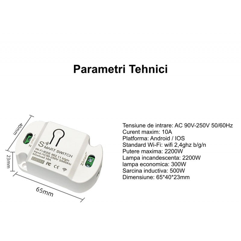 Tuya Smart WiFi Intrerupator/10A - Frize