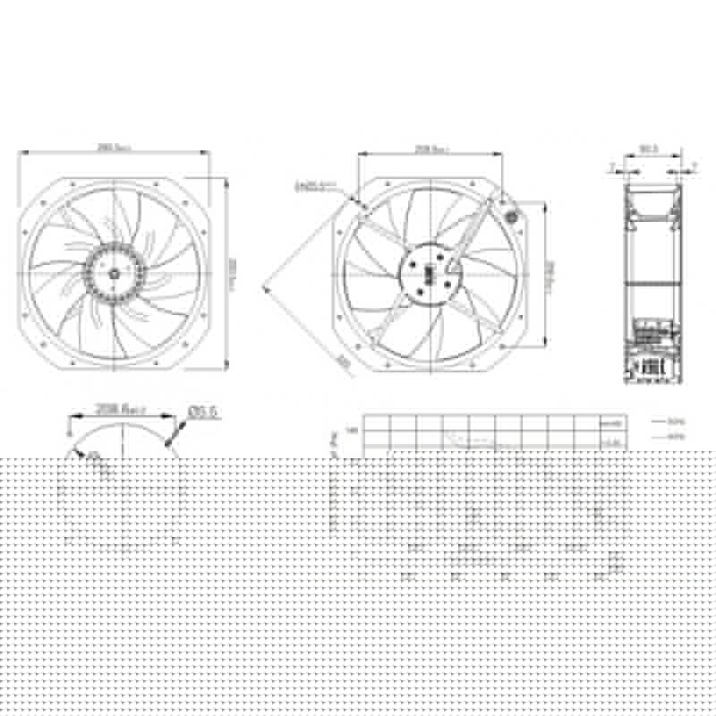 Ventilator Axial pe Rulment 280x280x82 - Frize