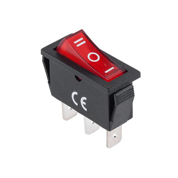 intrerupator IRS ingust on-of-on rosu 3 contacte 220V-15A INT-22009R