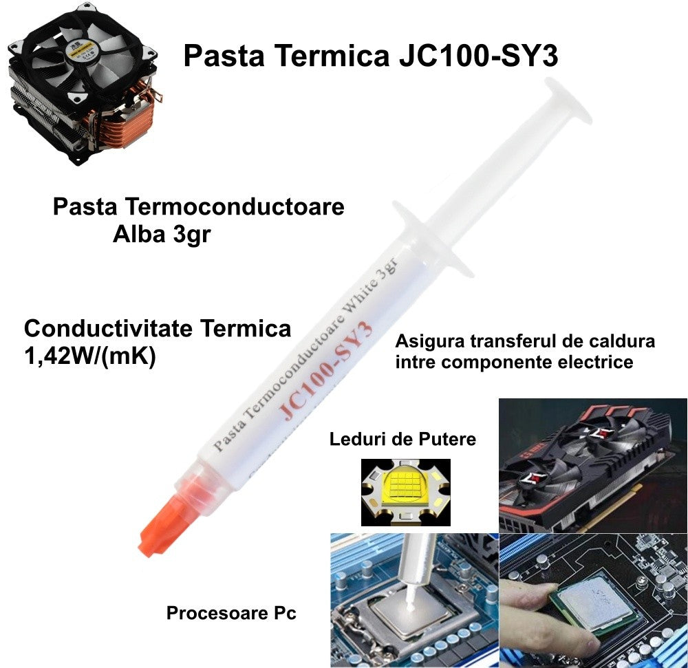 Pasta Termoconductoare JC100-SY3 / Alba 3gr - Frize