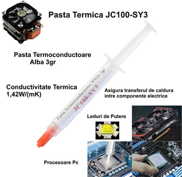 Pasta Termoconductoare JC100-SY3 / Alba 3gr - Frize