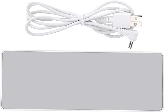Ceas Electronic de Masa cu Lumina Led Albastru Deschis, Temperatura, Alarma, Comanda Vocala, 2 Trepte de Lumina, 160 X 60 X 25 mm, Adaptor Inclus, Alb - Frize