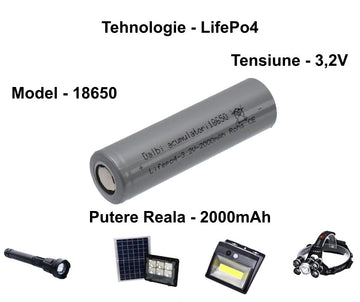 Acumulator LifePo4 - 18650 / 3,2V-2000mAh - Frize