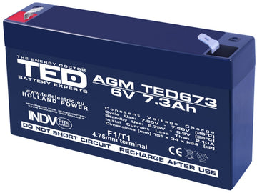 Acumulator Plumb - Acid 6V-7,3A TED - Frize