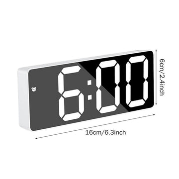 Ceas Electronic de Masa cu Lumina Led Alb, Temperatura, Alarma, Comanda Vocala, 2 Trepte de Lumina, 160 X 60 X 25 mm, Adaptor Inclus, Alb - Frize