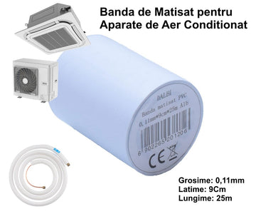 Banda Matisat din PVC, Aer Conditionat/9cm x 25m ALB - Frize