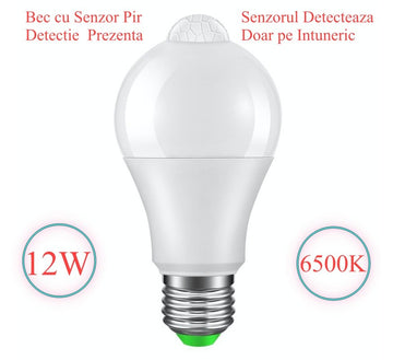 Bec cu LED si Senzor de Miscare E27-12W-6500K - Frize