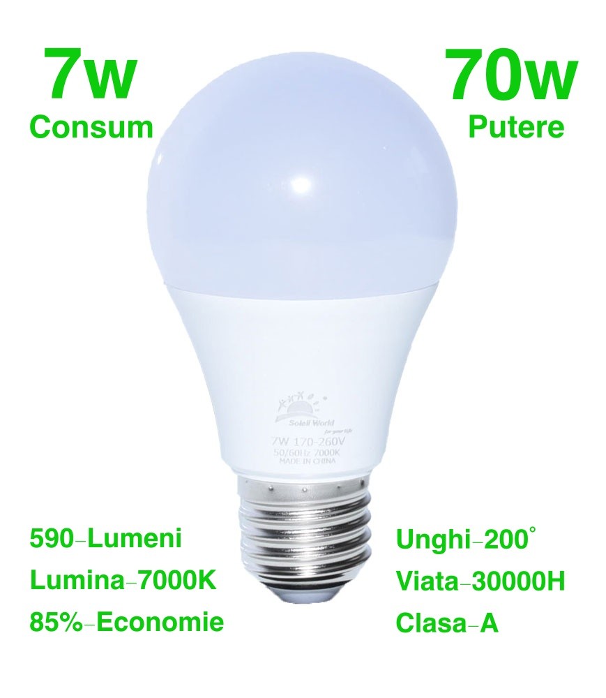 Bec Led 7W/7000K cu E27 - Frize