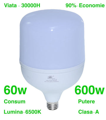 Bec Led de Putere 60W/6500K cu E27 - Frize