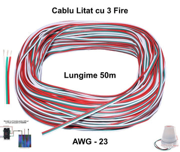 Cablu Alimentare Led RGB 3 Fire, 50m/Rola - Frize