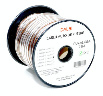 Cablu Auto Putere Maro CU+AL 6GA 7,8mm, 25m/Rola - Frize