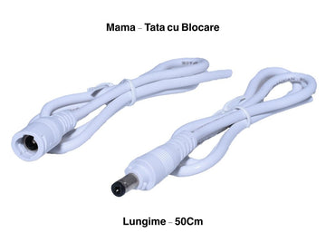 Cablu DC 2,1mm cu Blocare, Mama-Tata - Frize