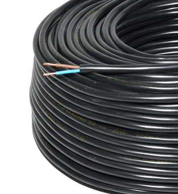 Cablu Electric 2x1,5mm MYYM Litat (Negru) - Frize