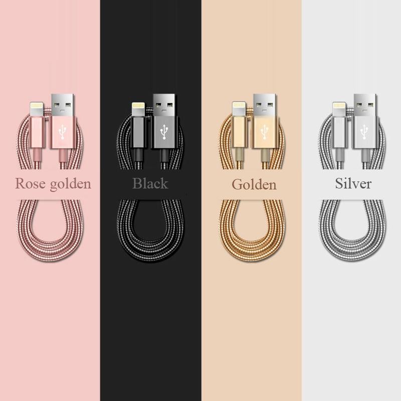 Cablu USB - Iphone  Metalic , Lungime 100cm / D8-55 - Frize