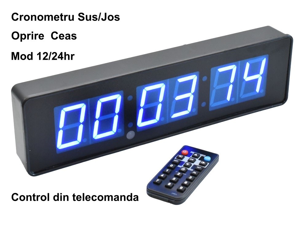 Ceas cu Cronometru si Led Albastru JH120 - Frize