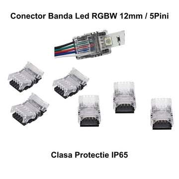 Conector Banda Led RGBW 12mm/5 Pini - 5 Fire - Frize