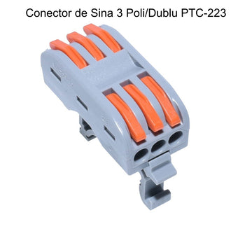 Conector de Șina 3 Poli Cap Dublu PCT-223 - Frize