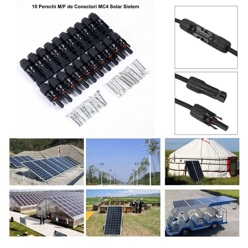 Conector MC4 de Sistem Solar Fotovoltaic-Kit 10 Set F/M - Frize