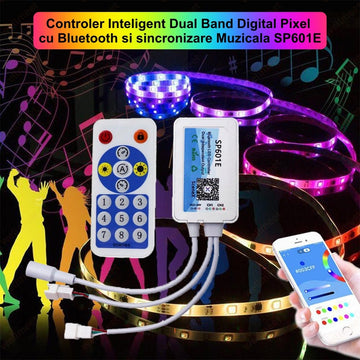 Controler Led Pixel 2CH cu Bluetooth SP601E - Frize