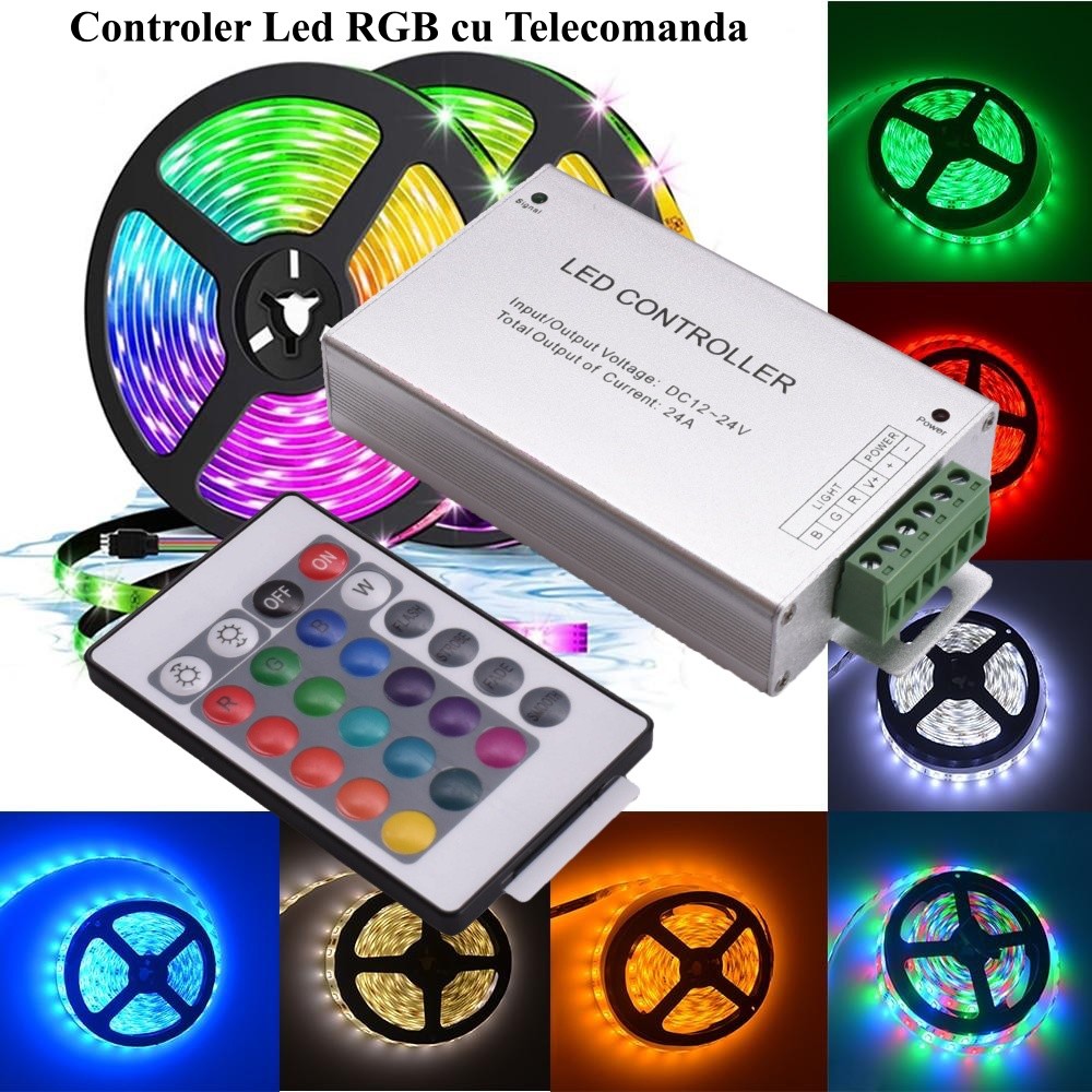 Controler Metal Led RGB 24 Taste, 12-24V/24A - Frize