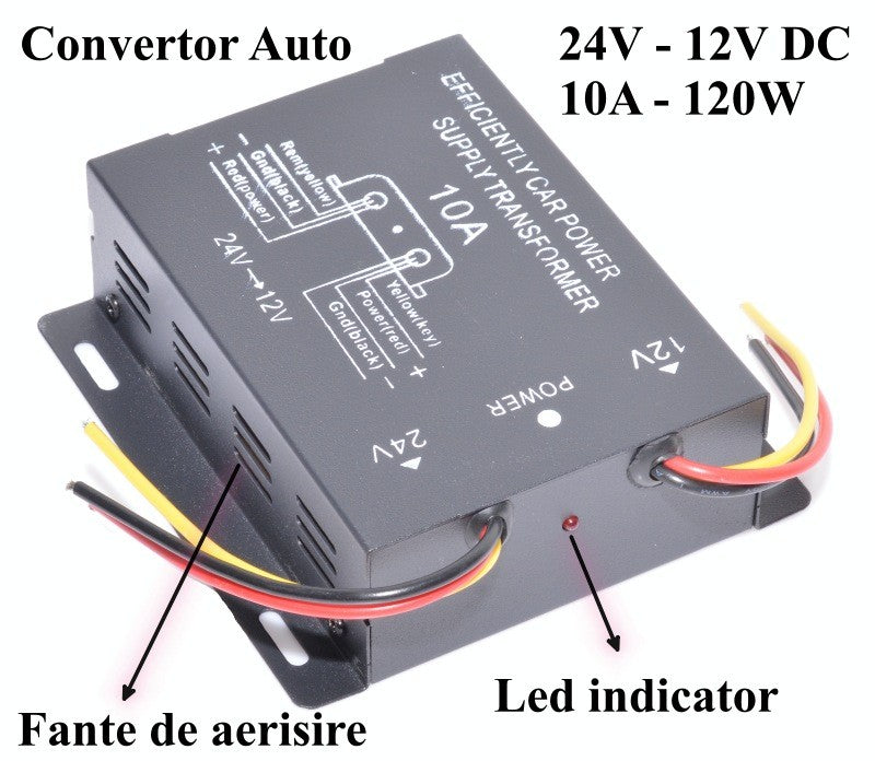 Convertor Auto de Tensiune 24V-12V DC/10A - Frize