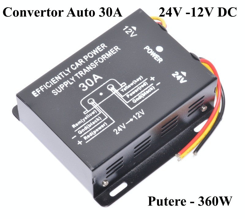 Convertor Auto de Tensiune 24V-12V DC/30A - Frize
