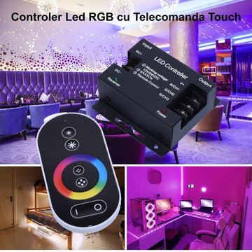 Dimmer Touch Led RGB 12V-24V cu Telecomanda - Frize