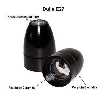Dulie E27 de Bachelita cu Ceramica - Frize