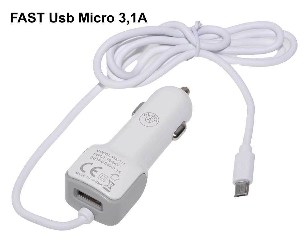 Incarcator Auto Fast Micro Usb 3,1A + Usb - Frize