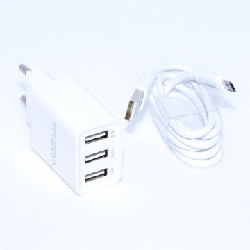 Incarcator Retea - 3 x USB / 3,1A + Cablu Micro USB , TREQA - Frize
