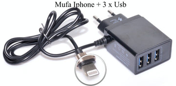 Incarcator Retea FAST - 5,1A/Iphone + 3 x USB - Frize